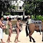 First pic of Chastity belt of black virgin 3D sex comics anime about small tits ebony teen skinny maid babe in bdsm bondage panty posing nude and pregnant milking big nipples mom hentai cartoon fetish slave story