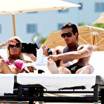 First pic of Busty Shauna Sand sexy in pink bikini on the beach in Miami