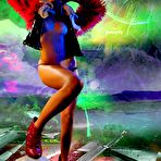 First pic of Wild Blonde Girl Denise Posing With A Skull