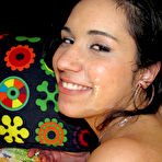 Fourth pic of Tia Cyrus nasty teen loves her pussy to be spanked hard on bed @ 18YeasOld