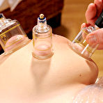 Third pic of Sex Previews - Shione Cooper is bound in plastic with cuppings put on her big tits