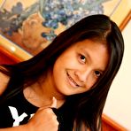 First pic of Alluring asian teenie Kat Young fingerin and posing on bed