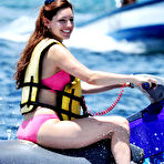 First pic of Kelly Brook hard nipples and cleavage in bikini on the beach