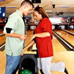 Second pic of porn star Cindy Crawford fucking at the bowling alley!