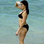First pic of Stephanie Seymour nipple slip in black bikini paparazzi shots