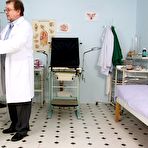 First pic of Freaky Nora old puss gyno tool examined on gynochair at clinic