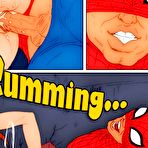 Second pic of Mary Jane is penetrated by Electro and got face load  \\ Online Super Heroes \\