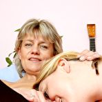 Second pic of Older female lovers vag licking and toy bang