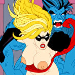 Second pic of Lusty Marvel Girl is filled between her nice boobs \\ Online Super Heroes \\