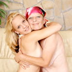 Fourth pic of Hot blonde babe doing her mature lesbian maid