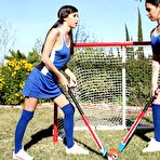 First pic of April Daisy hot athletes getting dicked hard on a sports field @ BrazzersNetwork