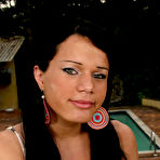 First pic of Horny brunette shemale dressed in camo