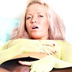 Second pic of Cristal  dildo through pantyhoes nylons masturbation