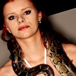 Fourth pic of Sex Previews - Benji amateur redhead babe in rope bondage lesson with snake