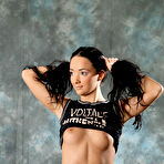 Second pic of Gorgeous petite small breasted pigtails teenie Aza posing nude for the camera