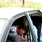 Second pic of Pick up chick swallowing cum in the forest - PickupFuck.com 