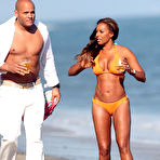 Fourth pic of Melanie Brown looking sexy in bikini at Malibu beach