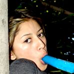 Second pic of Sticky Trixie Sucking On Her Blue Popsicle