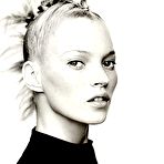 Fourth pic of Kate Moss shows her small tits, ass and pussy black-&-white scans