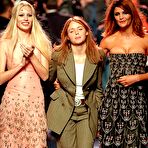 Third pic of Helena Christensen looking sexy in see through clothing runway pics