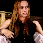 First pic of Cute blonde shemale shoves off her black outfit