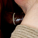 Third pic of SexPreviews - Transsexual Sexy Jade shoves her hard black cock into bound white guys mouth