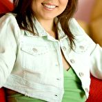 First pic of Emily Parker - Emily Parker spreads her slim, petite legs on the sofa and fingers her hungry muff