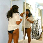 First pic of Big boobed ebony chubby mom squeezes her boobs