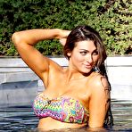 Fourth pic of Busty Luisa Zissman sexy in bikini poolside