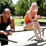 First pic of GangBang Squad - Blonde chick with small tits having interracial fucking in gangbang for GangBang Squad