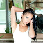 First pic of Brunette cutie Diana G shows her hot shaved snatch and small tits