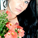 Fourth pic of Brunette cutie Diana G shows her hot shaved snatch and small tits