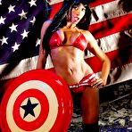 Second pic of Fit Action Model Gloria In Leather Bikini