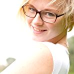 First pic of abbywinters.com presents Nandine - Nerdy blonde with freckles shows off her puffy nipples in the rain at Brdteengal.com