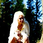 Second pic of Hot blonde takes a piss in the sun