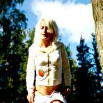 Third pic of Hot blonde takes a piss in the sun