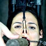 First pic of SexPreviews - Zayda is bound in metal her mouth open with a spreader