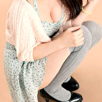 Second pic of Mayuka Kuroda Asian in long socks and cute dress has big boobs