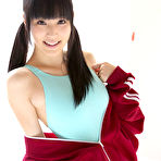 First pic of Yuri Hamada Asian in blue bath suit enters to play in bathtub