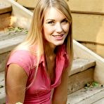 First pic of Private Jewel - Private Jewel gets rid of her pink t-shirt and shows her small tits at the stairs