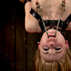 Third pic of SexPreviews - Sensi Pearl petite brunette is made to cum in metal bondage