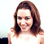 Third pic of Smokie Flame - Alluring redhead babe Smokie Flame strips her blue skirt and shows her ass.