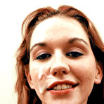 Fourth pic of Smokie Flame - Alluring redhead babe Smokie Flame strips her blue skirt and shows her ass.