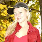 First pic of Lovely Anne - Cute pigtailed blonde Lovely Anne takes off her blue jeans and shows her tight ass.