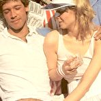 Second pic of Two tennis playing retro couples having fun!