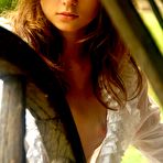First pic of Anna S - Anna S strips her white see through lingerie outdoors and shows her hairy bush.