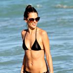 First pic of Alessandra Ambrosio in black bikini on a beach