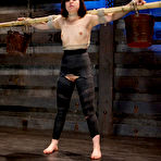 Second pic of SexPreviews - Juliette March spread in rope bondage getting fucked in her holes with cum