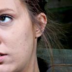 Fourth pic of SexPreviews - Maddy OReilly in blue dress is bound with her mouth spread