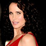 Second pic of Andie MacDowell posing in red dress at Footloose premiere